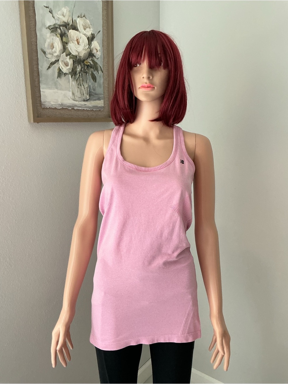 New Balance Light Pink Ribbed Tank Top S